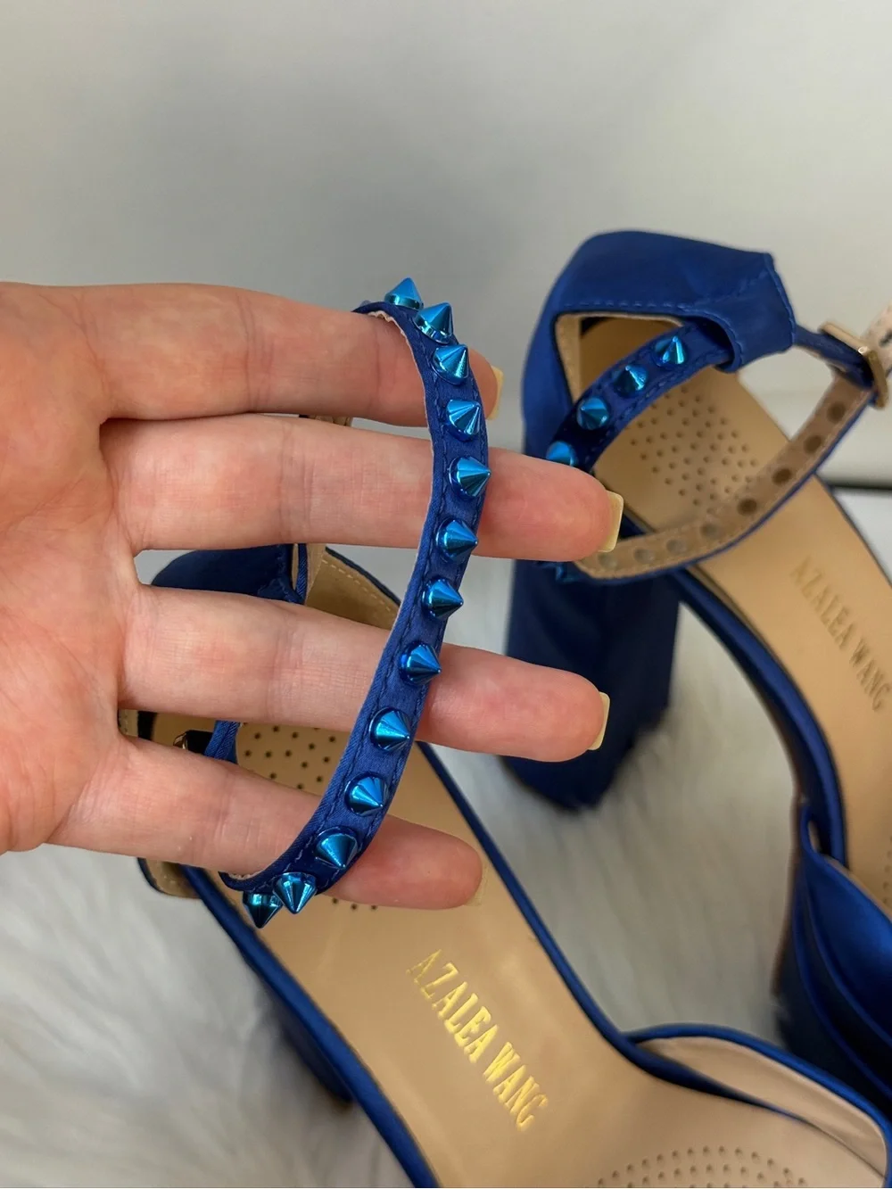 Azalea Wang Super Heels Platform In Blue Size Fits 8-9
